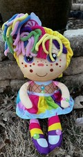 18  Flip Zee Girls  Zandy  Plush Doll With Pastel Colored Hair  Rainbow Dress