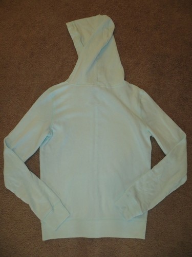 VICTORIA'S SECRET LOVE PINK AQUA BLUE ZIPPER HOODIE SWEATSHIRT JACKET NWT XS S M - Picture 4 of 4