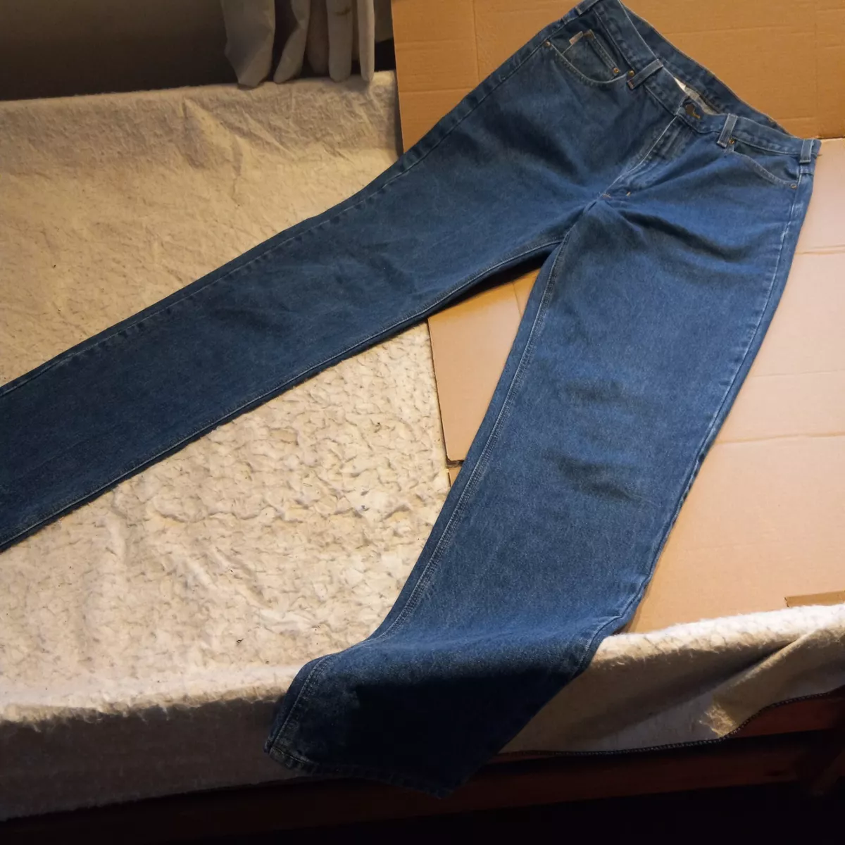 Carhartt Mens Actual 38x38.5 Relaxed Fit Blue Jeans 100 Cotton