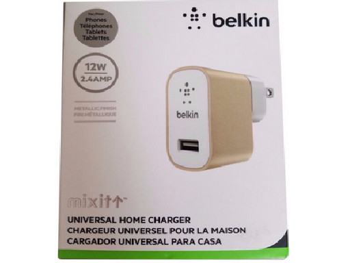 Belkin MIXIT Metallic 12W/2.4 Amp USB  Home  Charger Gold  - 865263