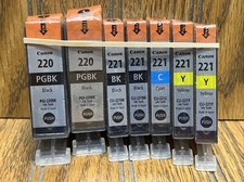 Genuine OEM Canon PGI-220 Black  CL-221 Color Ink Bulk Packaging Variety