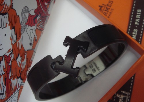 Hermès Clic Clac Armreif ** PM ** Schwarz/Schwarz Chardon OVP - Bild 3 von 14