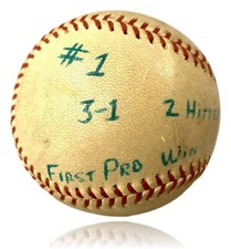 Rollie Fingers Owned Very 1st Pro Career Win Game Used Baseball - Personal COA