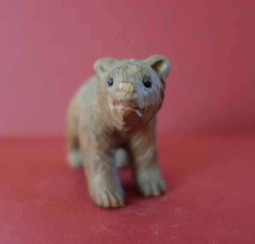 BLACK FOREST ANTIQUE CARVING WOOD CARVED BEAR - Picture 7 of 12