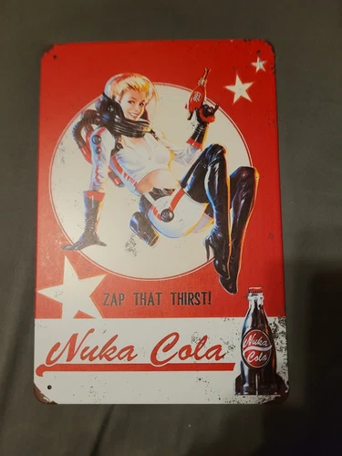 Vintage Tin Sign - Nuka Cola - Fallout Retro Metal Signs Poster 8 X 12 In