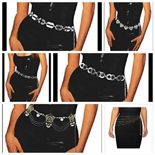 Chain Waist Belt (5PK) Lot Of 5 Assorted Belts Onesize NEW 