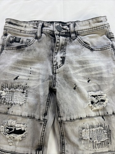 Switch Remarkable Jeans Women's Gray/Black Size 12 Distressed Paint Splatter EUC - Picture 2 of 21