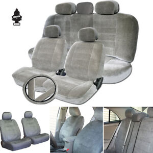For Subaru New Black and Grey Cloth Car Truck Seat Covers With Gift Full Set 