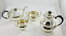 Solid Sterling Silver 4 Piece Tea / Coffee Set By Walker And Hall 1928 1420g