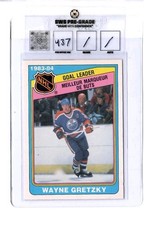 1984 O-PEE-CHEE #381 WAYNE GRETZKY LEAGUE LEADERS SWS PRE-GRADE T4 NEAR MINT 