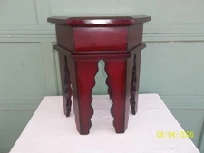 Contemporary Moroccan Style Mahogany Finish Side Table/ Accent Table/ End Table