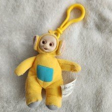 Vintage Teletubbies Yellow Laa-Laa Plush Clip On Keychain 1999 Burger King