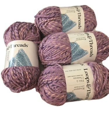 Four skeins Of Loops & Threads Ringspun Yarn: Concord Multi