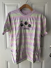 Studio Ghibli Spirited Away Soot Sprite Embroidered Striped Shirt Men s Large