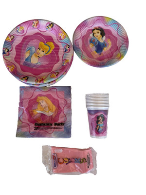 Party Party Set große, kleine Teller, Gläser und Tortenlöffel Prinzessinnen