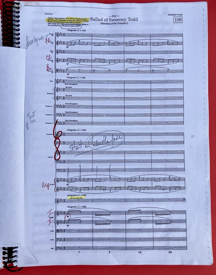 Stephen Sondheim Sweeney Todd Conductor Copy 2017 New Orleans Opera Production - Image 4 of 4
