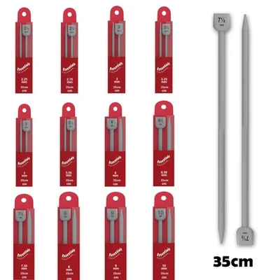 Knitting Needles Whitecroft Essentials Knit Pins 20 Sizes in 35cm Length - Image 1 of 2