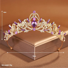 Bridal Headwear Purple-Colour Women'S Grand Party Crown Birthday Tiaras