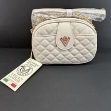 Valentino Orlandi Quilted Crossbody Bag Cream MSRP $129 NWT Vegan Made in Italy