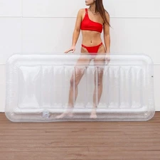 Inflatable Pool Lounger - Transparent Chaise Float for Adults - Summer Fun