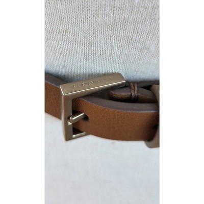 AllSaints Camel Studded Leather Belt Pebbled Thin Minimalist Moto Rocker AllSaints Camel Studded Leather Belt Thin Pebbled Minimalist  main image 2