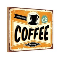Holzschild 20X30 Cm Kaffee Hot Fresh Coffee Essen Trinken Deko Geschenk Holz Sch