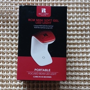 Red Carpet Manicure RCM Mini Soft Gel 3W LED Lamp Portable Touch USB-C White/Red