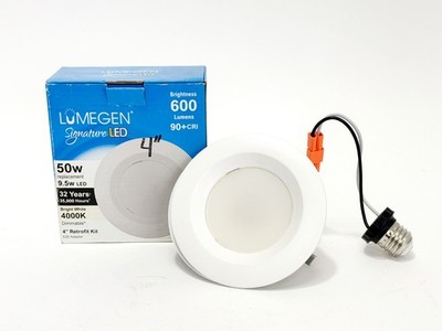 NEW Lumegen Signature LED 4'' Retrofit Downlight 600L 4000K Dimmable 35,000 Hours