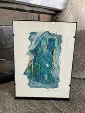Vintage Margo Farr “Forest and Sea” Mixed Media Paper Art 1994