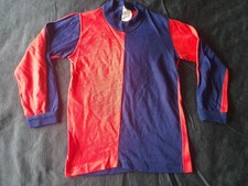 MAGLIA SHIRT VINTAGE '70 CALCIO ROSSOBLU MOD. GENOA BOLOGNA.ORSO BIANCO LANETTA 