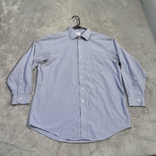 Brooks Brothers Dress Shirt Mens 16 32/33 Blue Check Madison Non Iron Supima