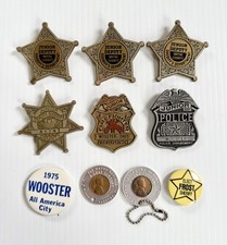 Vintage Junior Deputy Sheriff, Firefighter, Officer Wooster OH Badge & Pin Lot