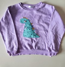 Marks & Spencer Girls 6-7 Years Sweatshirt Dinosaur Purple Lilac