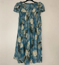 sunny island Hawaii Tropical Floral Off The Shoulder Flowy Midi Dress ONE Size