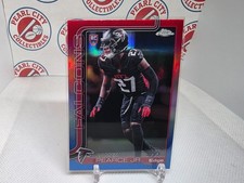 2025 Topps Chrome Red White Blue Refractor #351 James Pearce Jr Falcons RC