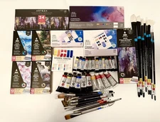 LOT OF 183 Daniel Smith Extra Fine Watercolors & Winsor & Newton Set & Arches