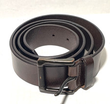 VTG Banana Republic Buffalo Leather Belt Brown 1.5" 41" Gunmetal