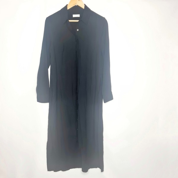 Kookai Size 34 (AU 8) Black Full Button Up Collared Long Sleeve Midi Shirt Dress