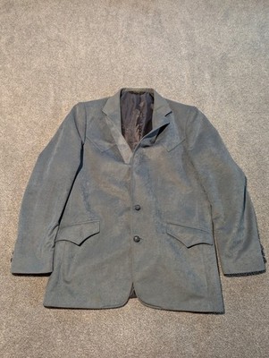 Mesquite Niver Western Wear Blazer Mens 42R Blue Vintage Jacket
