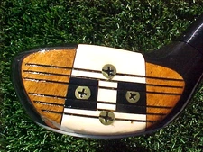 PERSIMMON H&B POWERBILT Refinished 2 Wood RH Golf Club w Original Leather Grip