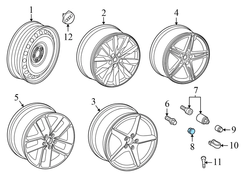 AUDI A8 QUATTRO 2019-2024 - TUERCA / JUEGO DE TAPAS / TUERCA DE TUERCA 4M0601173D Foto 3 de 4