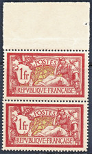 PAIRE TIMBRES N° 121 NEUF XX - GOMME ORIGINALE - TYPE MERSON - CENTRAGE CORRECT