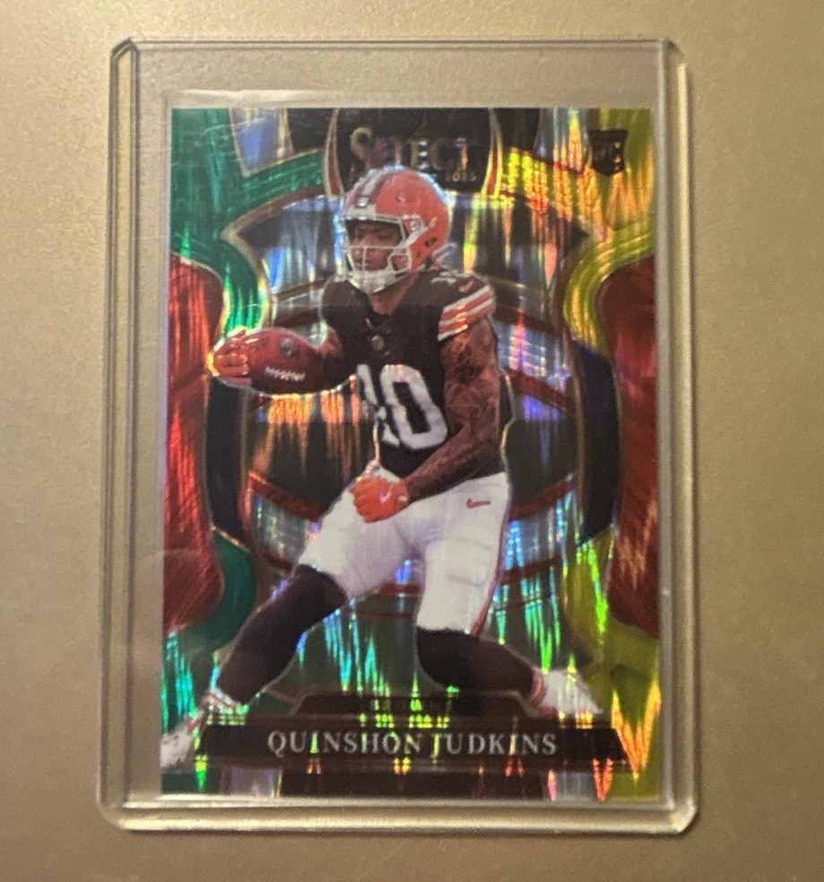 2025 Select - Concourse Quinshon Judkins #55 Green & Yellow Shock Prizm (RC)