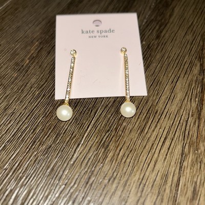 Kate Spade New York Precious Pearls Linear Earrings Goldstone NEW!