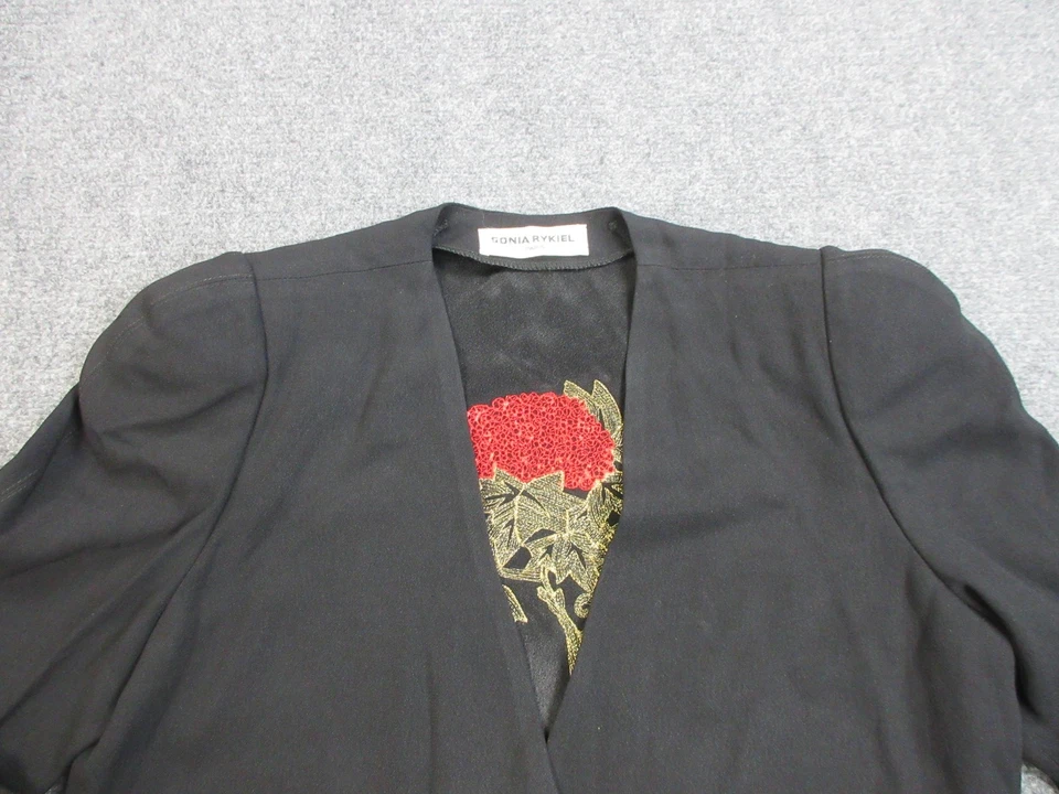 Blazer Sonia Rykiel Mujer 42 Recortado Bordado Rosa Abeja Botones Hecho en Francia Foto 3 de 4