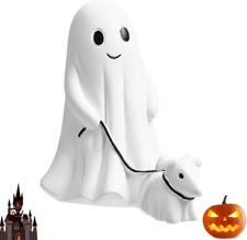 Goblin And Ghoul Ghost Walking Dog Halloween Figurine Spooky Ghost Dog