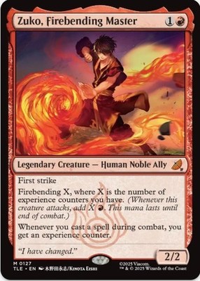 1 x Zuko, Firebending Master - Avatar: The Last Airbender Eternal - LP - MTG