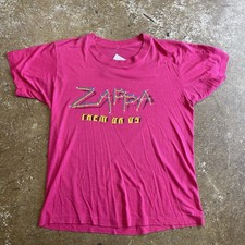 VTG 1980s Frank Zappa Then Or Us Tour Shirt Paper Thin Pink Soft Large 1984
