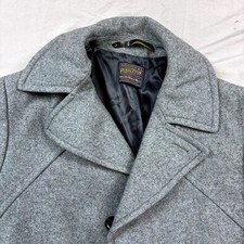 Pendleton VTG Heavy Wool Trench Coat Mens Gray Belted Overcoat Large