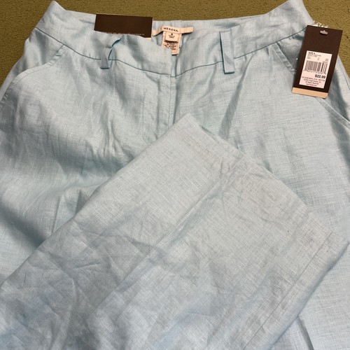 Pantalones de Lino Merona Lt Azul Chino 6 Clásicos Preppy Costeros - Imagen 2 de 8